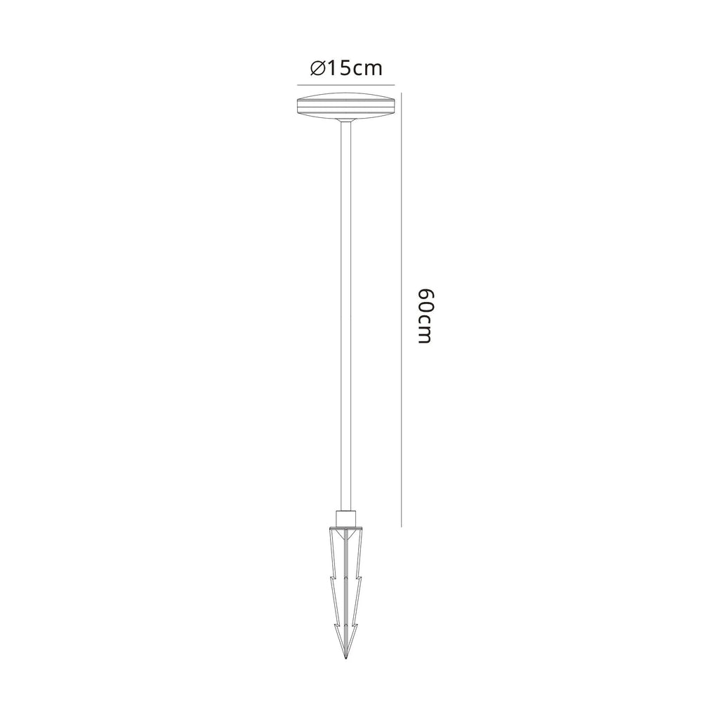 Akita Outdoor Garden Bollard, 12W LED, 3000K, 880lm, IP54, Sand Black (Mantra 8480)