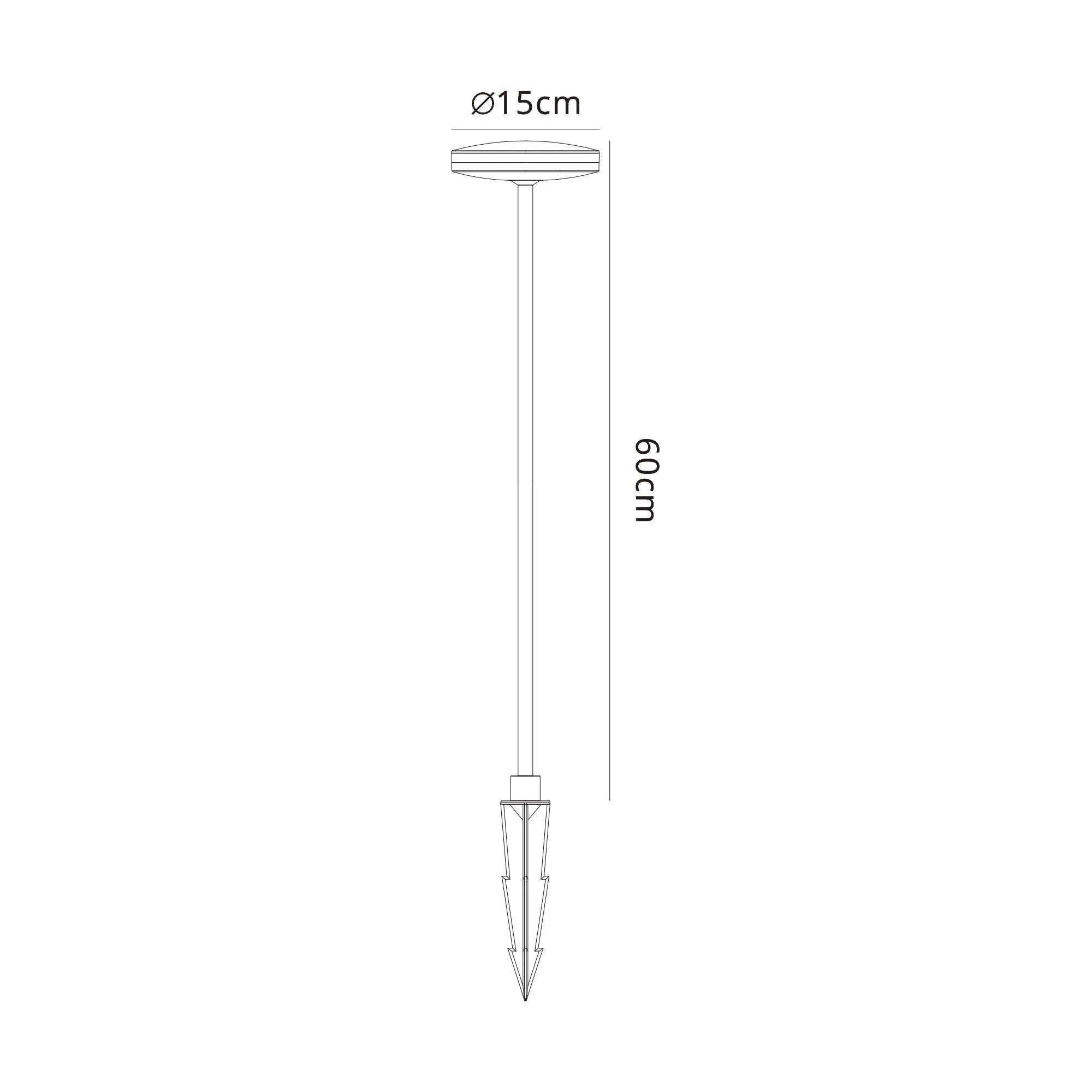 Akita Outdoor Garden Bollard, 12W LED, 3000K, 880lm, IP54, Sand Black (Mantra 8480)