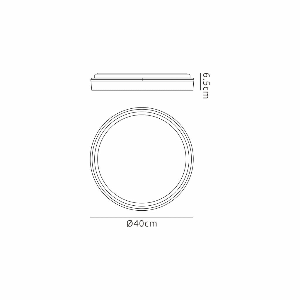 Verona 40cm Round Ceiling 40W LED With Remote Control 2700K-5000K, 5400lm