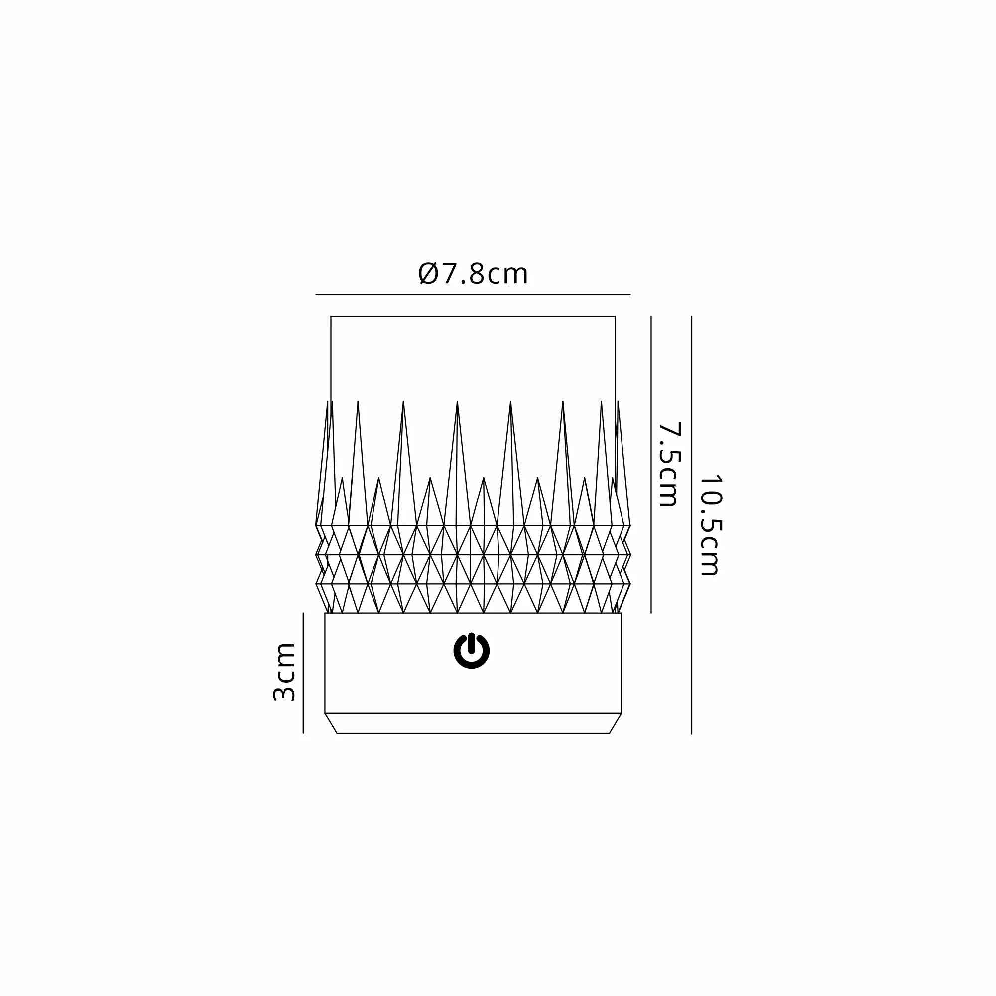 Lax Rechargeable Battery Operated Table Lamp, 1W LED, 3000K, 110lm, 3-Step Touch Dimmable, IP44