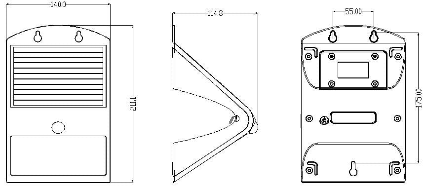 Lunar IV MIDI – Solar Wall Light With PIR