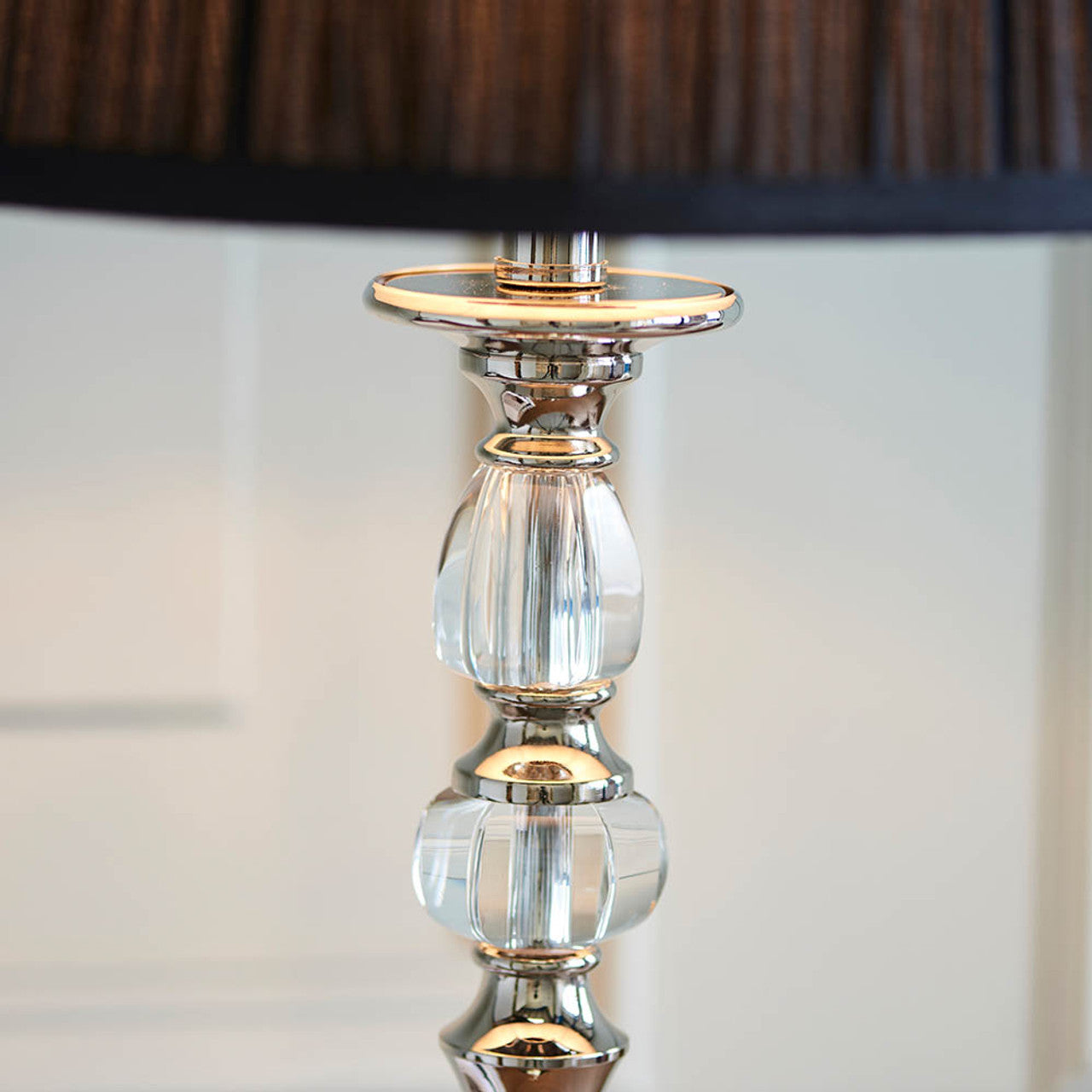 Interiors 1900 Polina Elegant Crystal and Polished Nickel Table Lamp, 1x E27 (NOT INC SHADE)