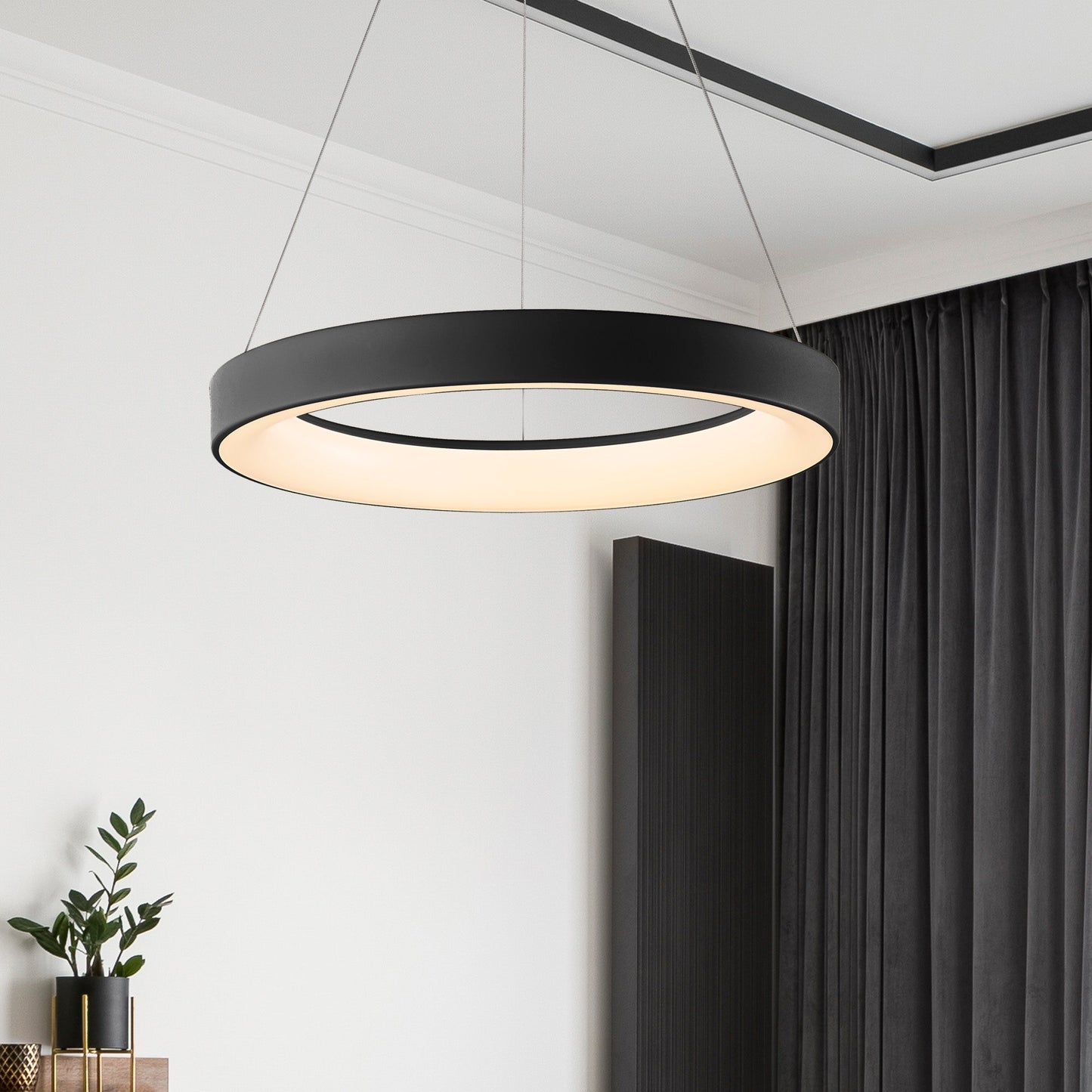 Niseko II Ring Pendant 65cm 50W LED, 2700K-5000K Tuneable, 3760lm, Remote Control & APP,