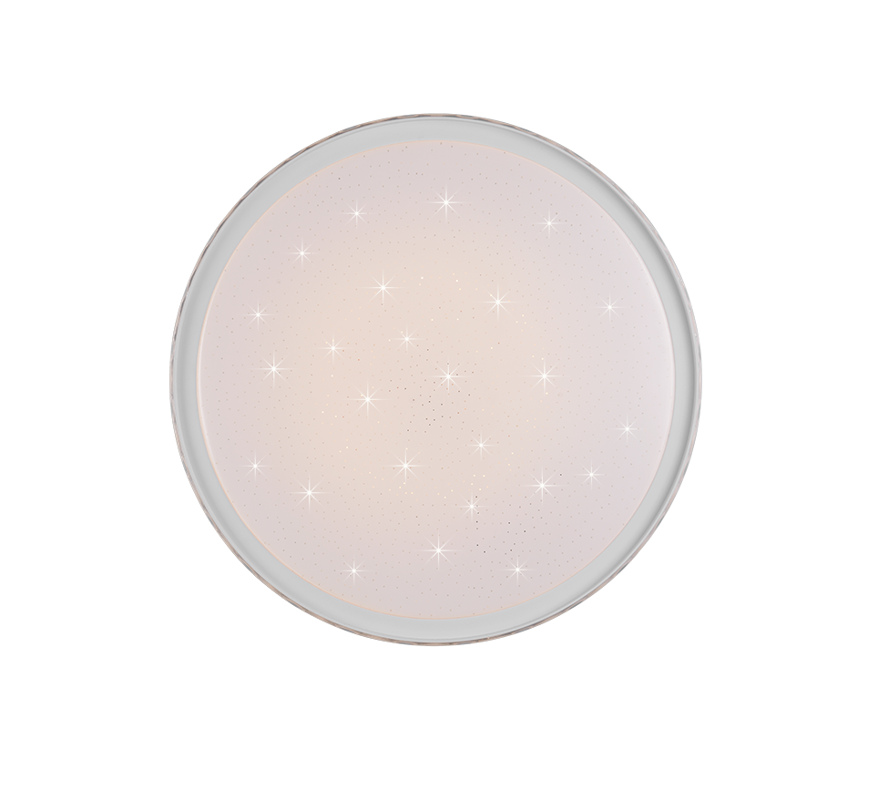Varda Dimmable Sparkle Flush Ceiling Light with Crystal Effect Edge - Remote Control and Timer Function