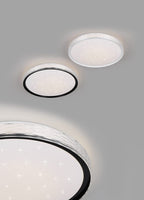Varda Dimmable Sparkle Flush Ceiling Light with Crystal Effect Edge - Remote Control and Timer Function