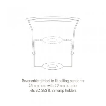 10" Mushroom Pleated Shade With Reversible Gimble for Lamps and Ceiling Fittings (Oaks S401/10)