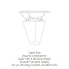 20" Cotton Coolie Shade with Duplex Ring for Large Pottery Lamps and Floor Lamps