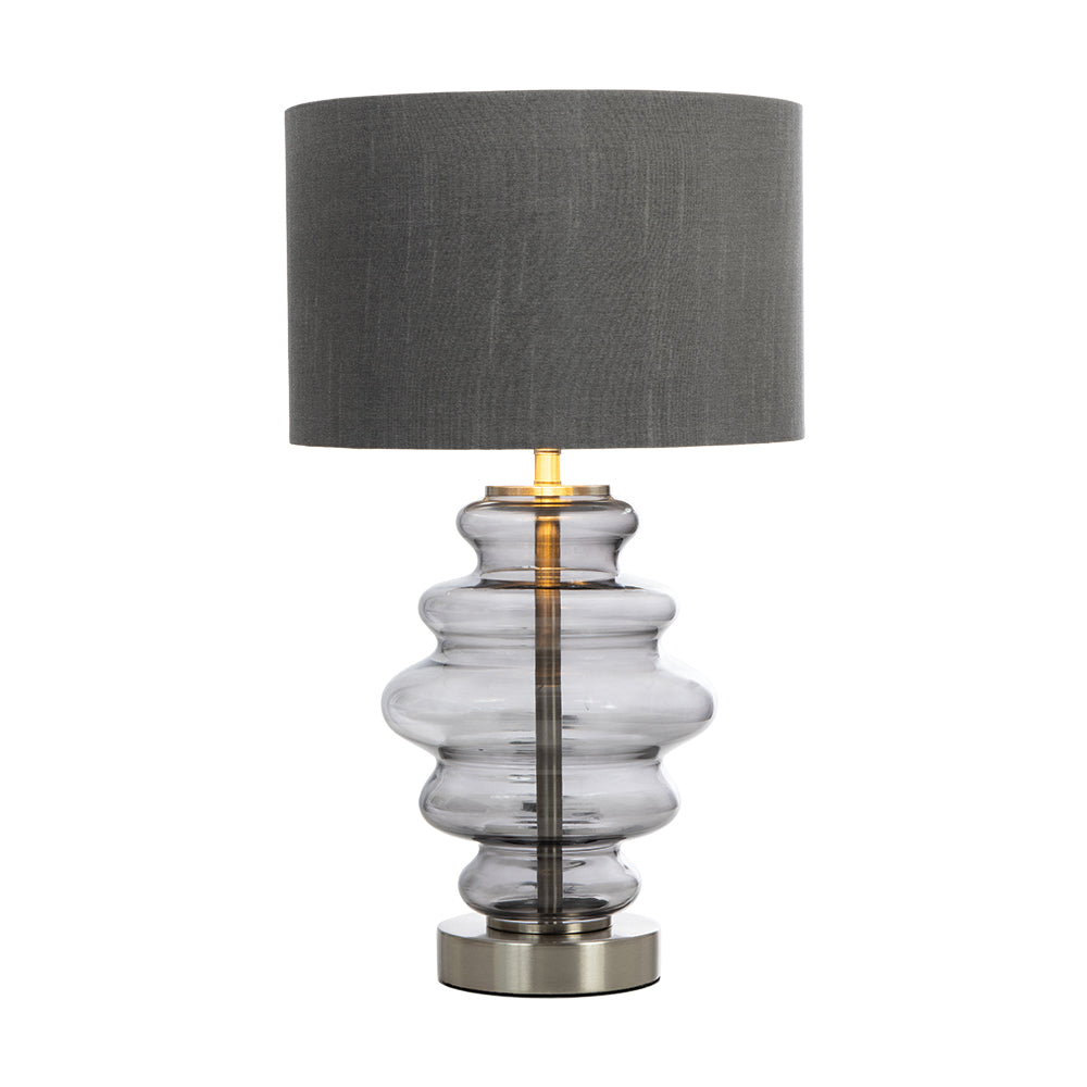 Hartwell Glass Table Lamp with matching Coloured Shade, 1 X E27