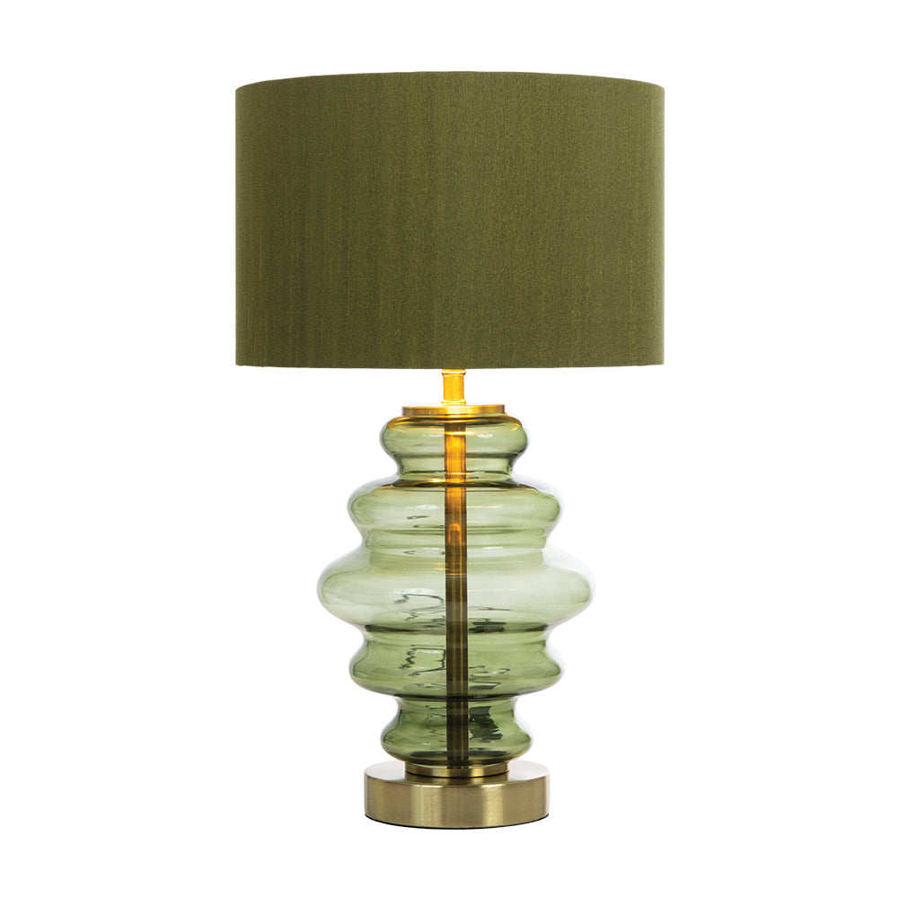 Hartwell Glass Table Lamp with matching Coloured Shade, 1 X E27