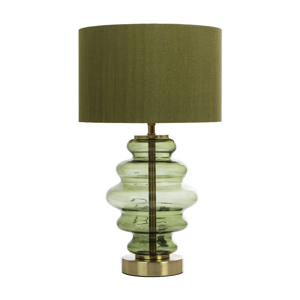 Hartwell Glass Table Lamp with matching Coloured Shade, 1 X E27