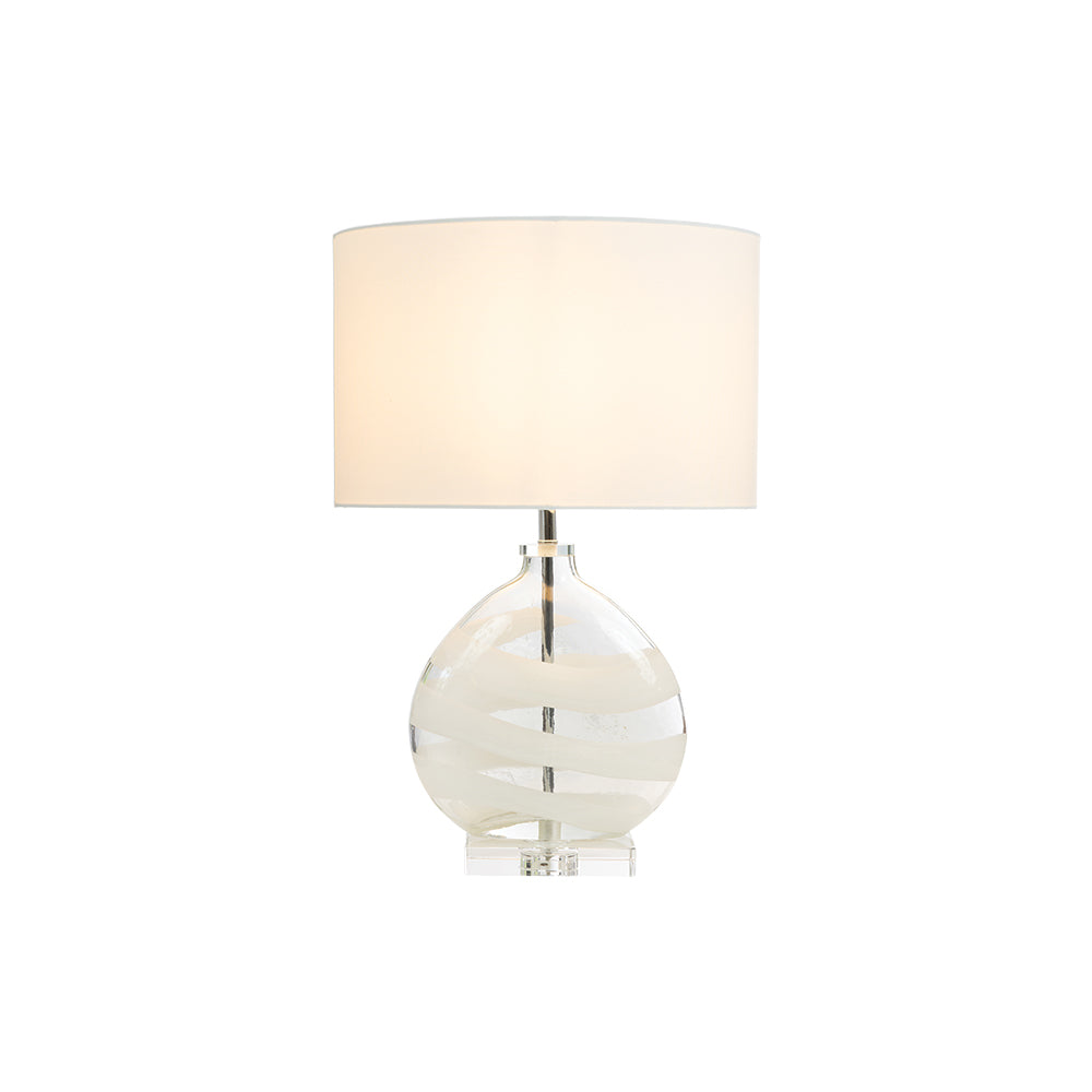 Edmunton Artisan Clear Glass Table Lamp Complete With Shade, 1x E27