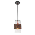 Metal and Glass Vintage Akari Industrial Style Pendant Light, 1x E27