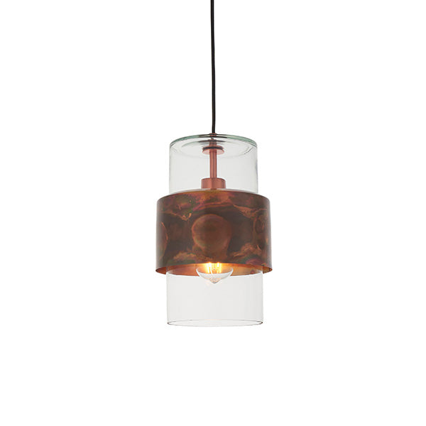 Metal and Glass Vintage Akari Industrial Style Pendant Light, 1x E27