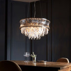 Endon - Abigail Bright 9 Light Chandelier Pendant with Concave Clear Glass - Luminosity Designs Ltd