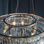 Endon - Abigail Bright 9 Light Chandelier Pendant with Concave Clear Glass - Luminosity Designs Ltd