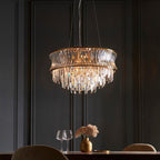 Endon - Abigail Bright 9 Light Chandelier Pendant with Concave Clear Glass - Luminosity Designs Ltd