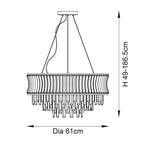 Endon - Abigail Bright 9 Light Chandelier Pendant with Concave Clear Glass - Luminosity Designs Ltd