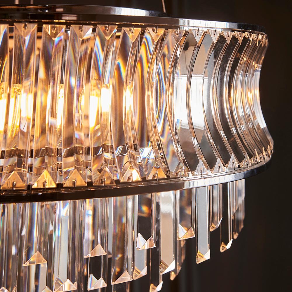 Endon - Abigail Bright 9 Light Chandelier Pendant with Concave Clear Glass - Luminosity Designs Ltd