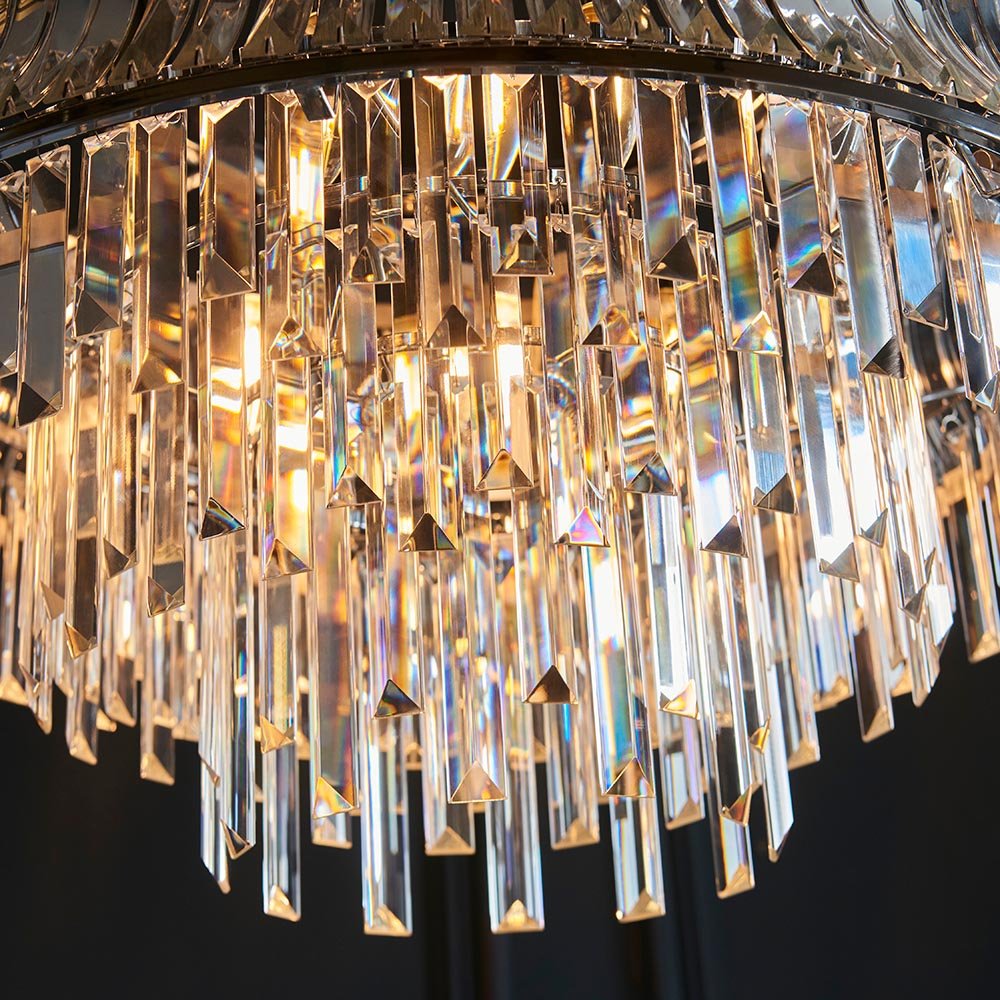 Endon - Abigail Bright 9 Light Chandelier Pendant with Concave Clear Glass - Luminosity Designs Ltd