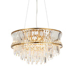 Endon - Abigail Bright 9 Light Chandelier Pendant with Concave Clear Glass - Luminosity Designs Ltd