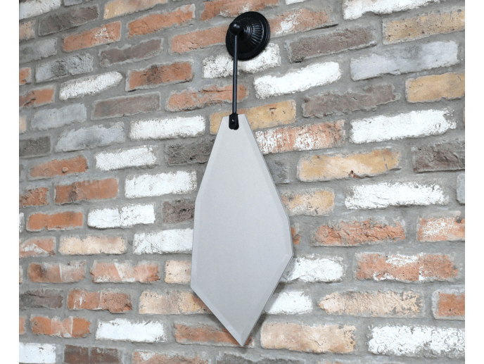 Abstract Geometric Style Mirror With Matt Black Vintage Style Hanging Framework - Luminosity Designs Ltd