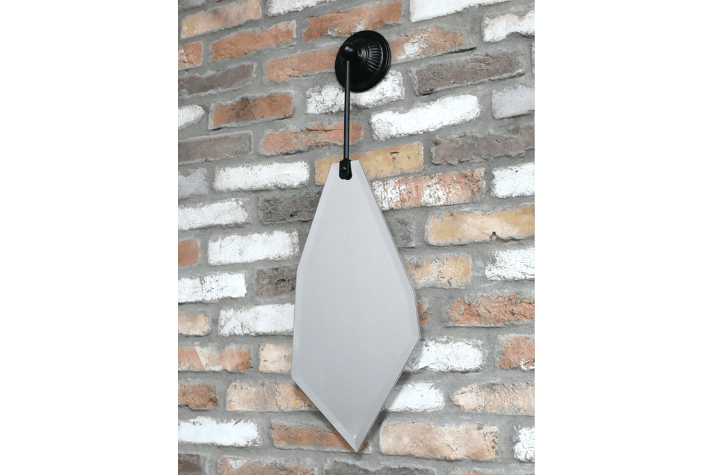 Abstract Geometric Style Mirror With Matt Black Vintage Style Hanging Framework - Luminosity Designs Ltd