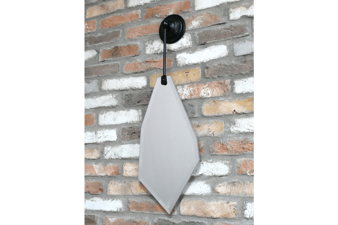 Abstract Geometric Style Mirror With Matt Black Vintage Style Hanging Framework - Luminosity Designs Ltd