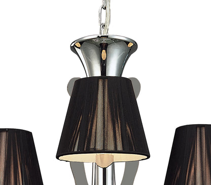 Acanto Pendant Round 3 Light E14, Polished Chrome With Black Shades (Mantra M0378)