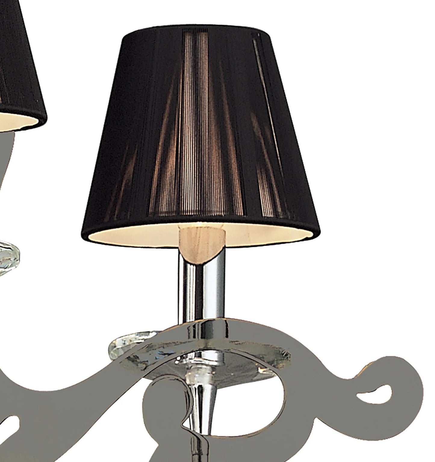 Acanto Pendant Round 3 Light E14, Polished Chrome With Black Shades (Mantra M0378)