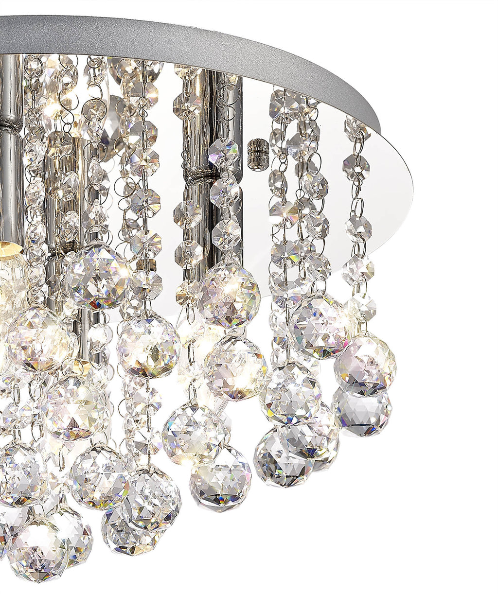 Deco - Acton Round Flush Crystal Ceiling Light - Luminosity Designs Ltd