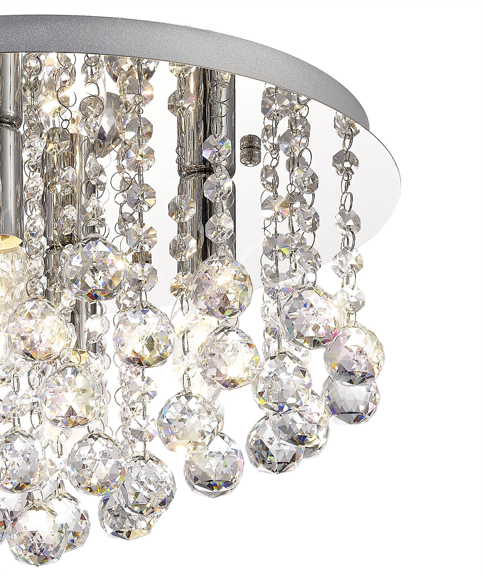 Deco - Acton Round Flush Crystal Ceiling Light - Luminosity Designs Ltd