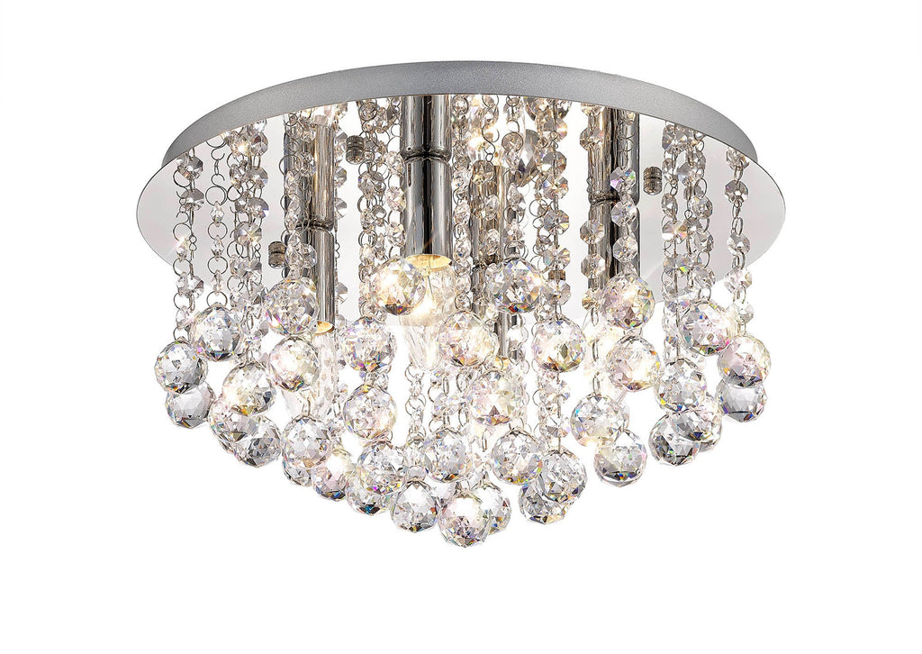 Deco - Acton Round Flush Crystal Ceiling Light - Luminosity Designs Ltd