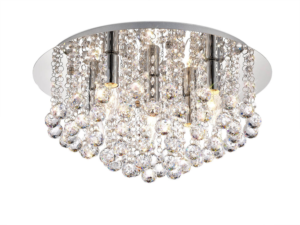 Deco - Acton Round Flush Crystal Ceiling Light - Luminosity Designs Ltd