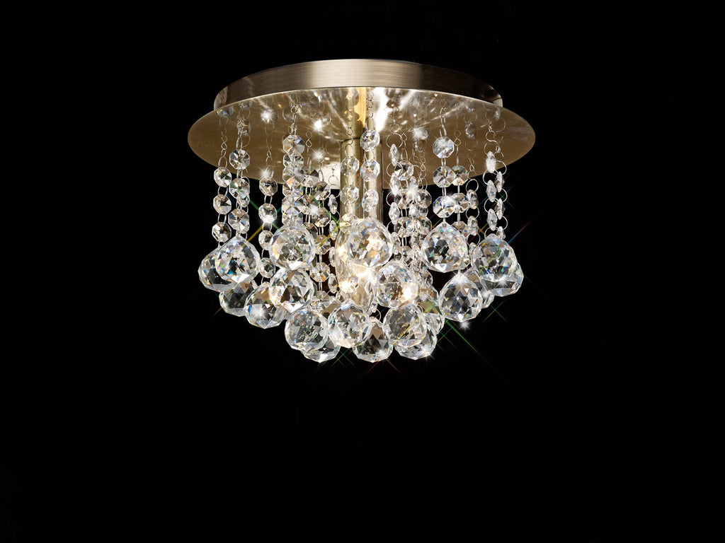 Deco - Acton Round Flush Crystal Ceiling Light - Luminosity Designs Ltd