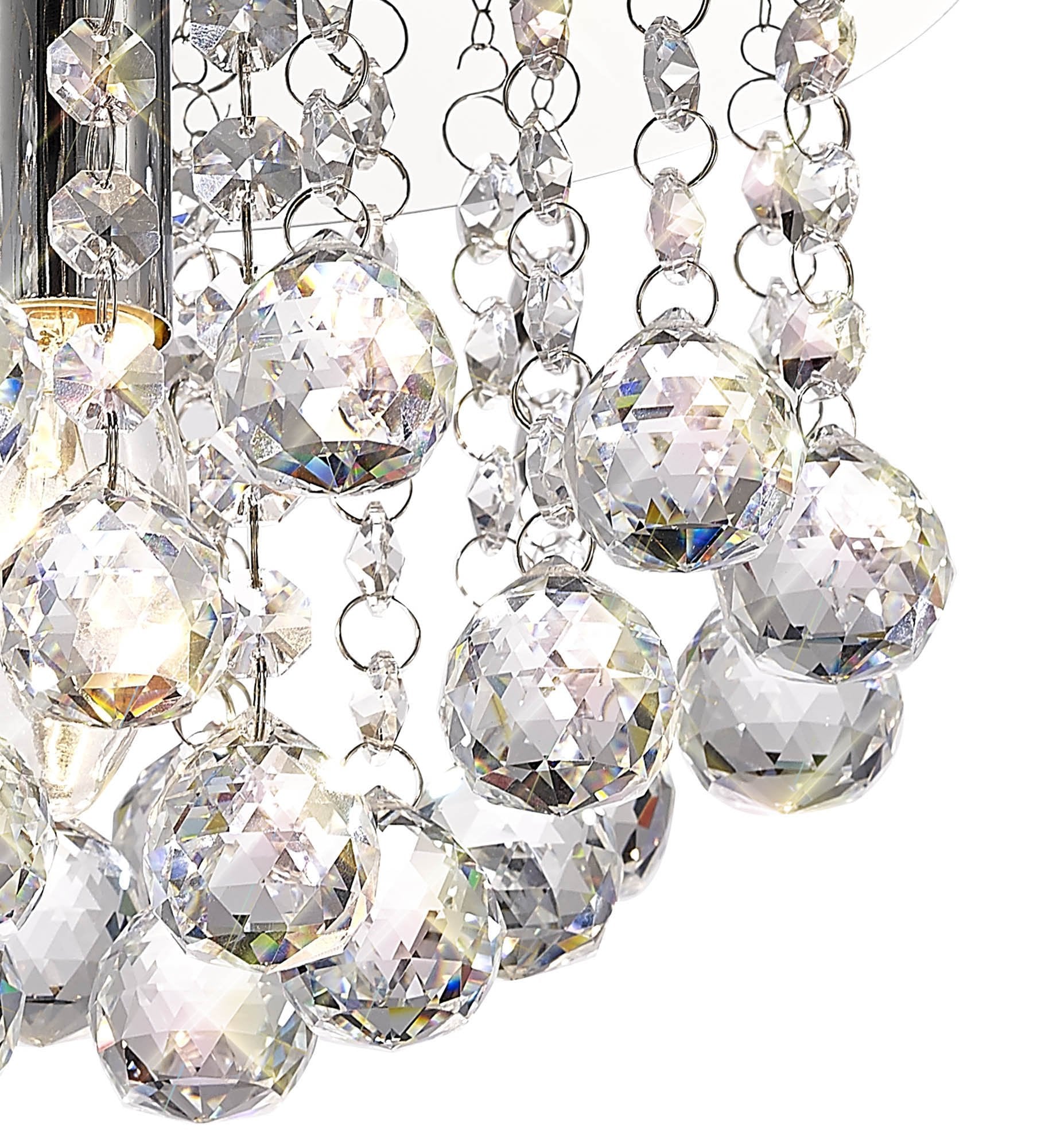 Deco - Acton Round Flush Crystal Ceiling Light - Luminosity Designs Ltd
