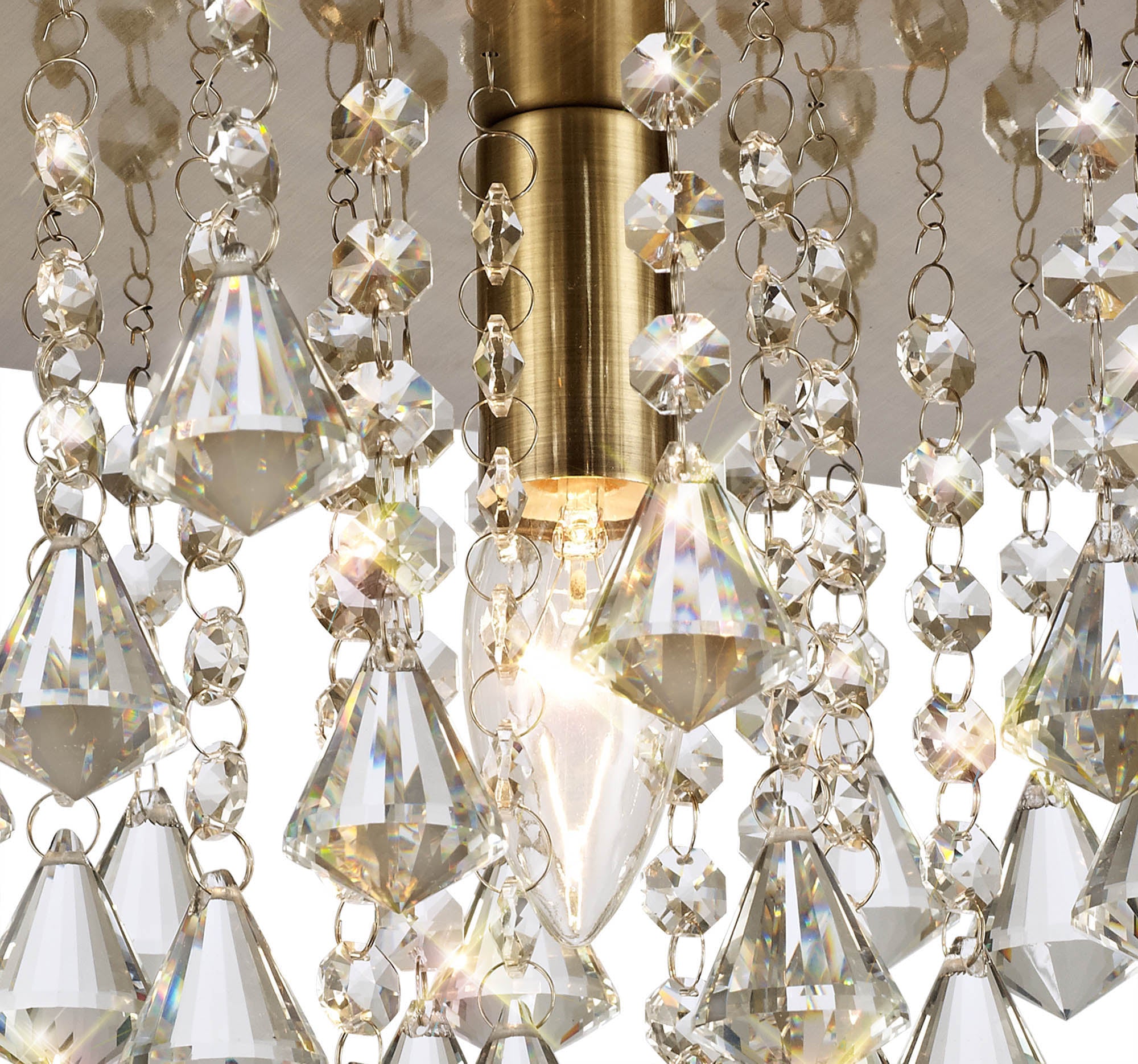 Deco - Acton Round Flush Crystal Ceiling Light - Luminosity Designs Ltd