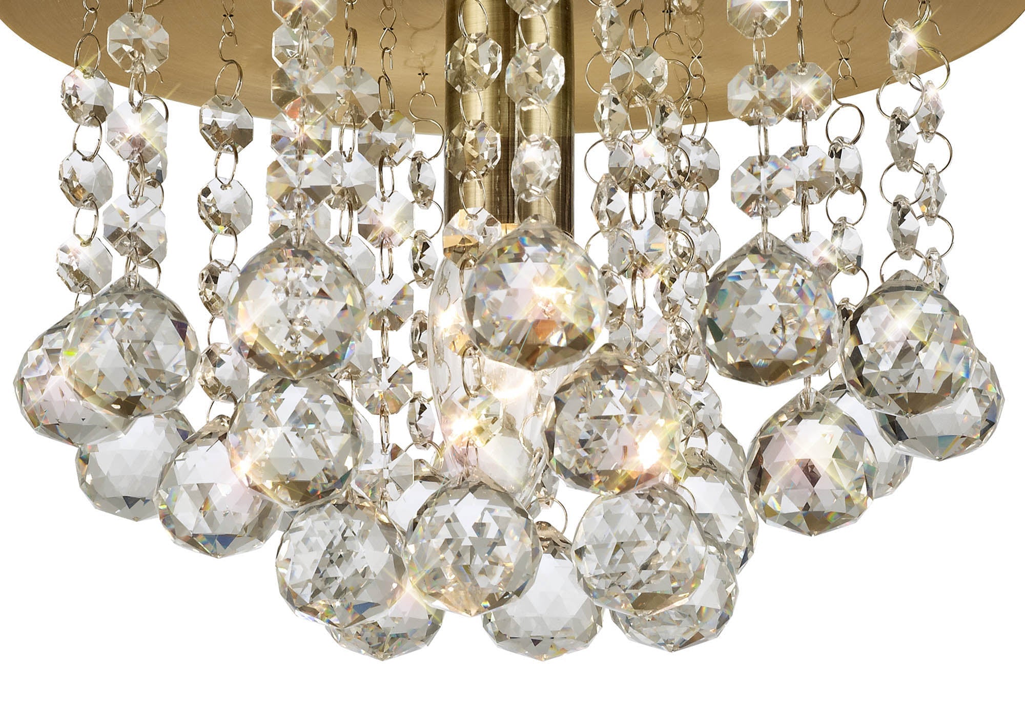 Deco - Acton Round Flush Crystal Ceiling Light - Luminosity Designs Ltd