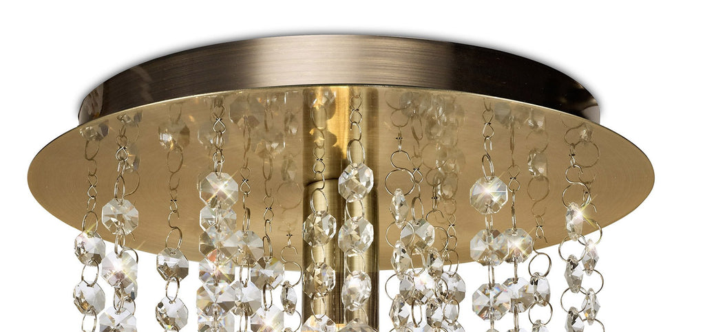 Deco - Acton Round Flush Crystal Ceiling Light - Luminosity Designs Ltd