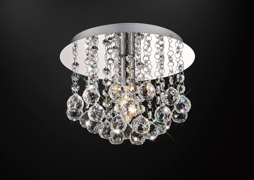 Deco - Acton Round Flush Crystal Ceiling Light - Luminosity Designs Ltd