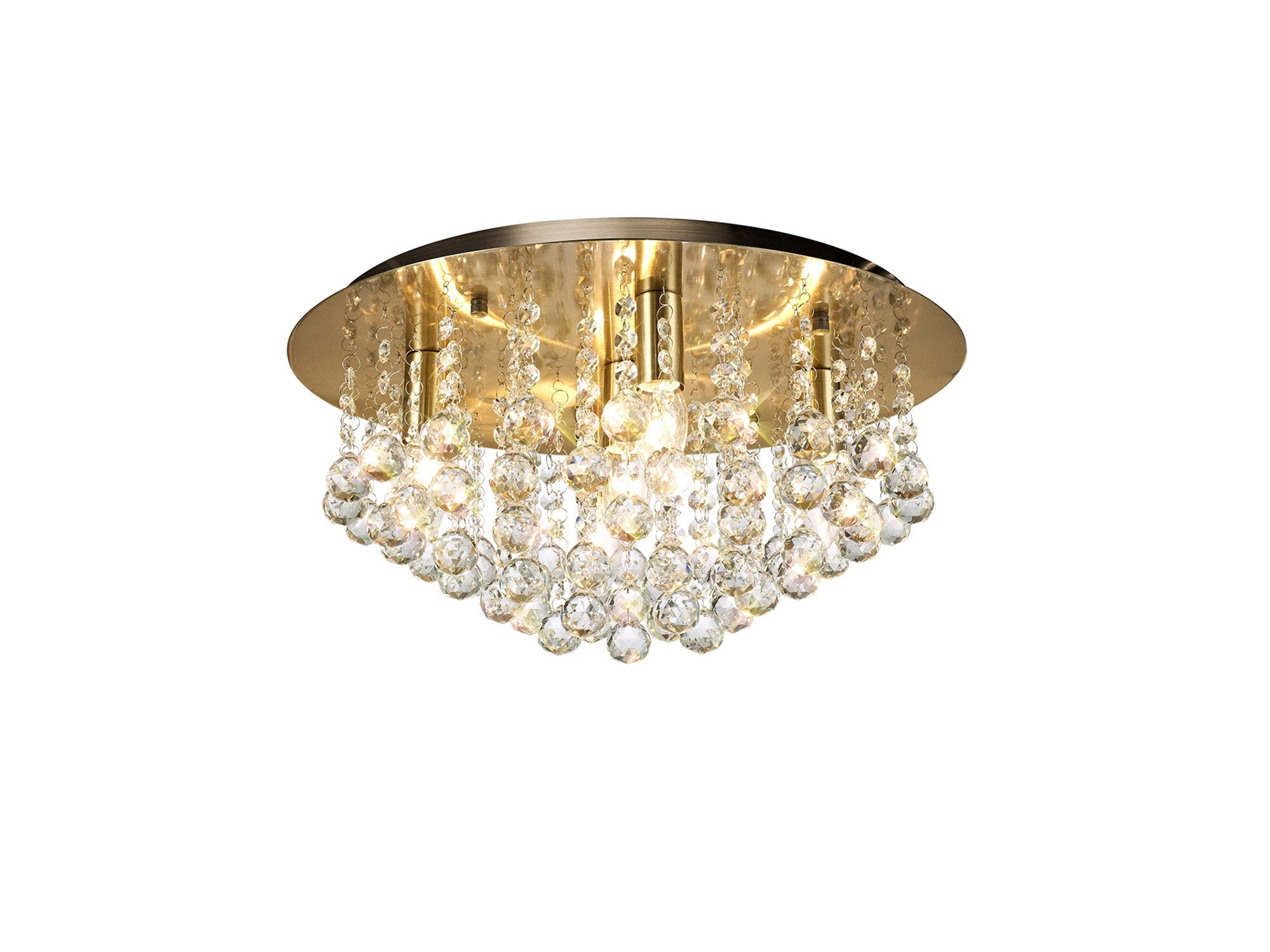 Deco - Acton Round Flush Crystal Ceiling Light - Luminosity Designs Ltd