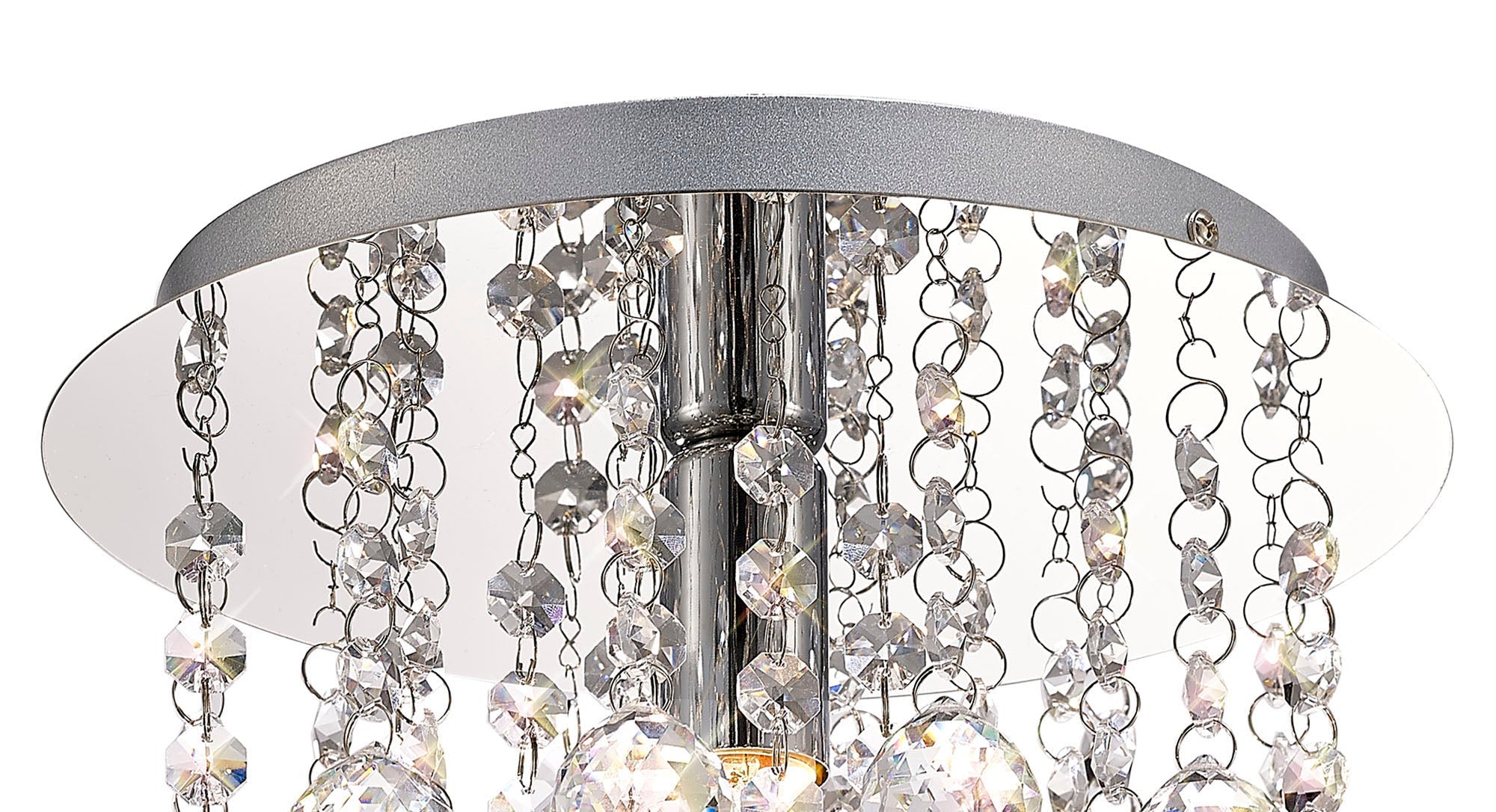 Deco - Acton Round Flush Crystal Ceiling Light - Luminosity Designs Ltd