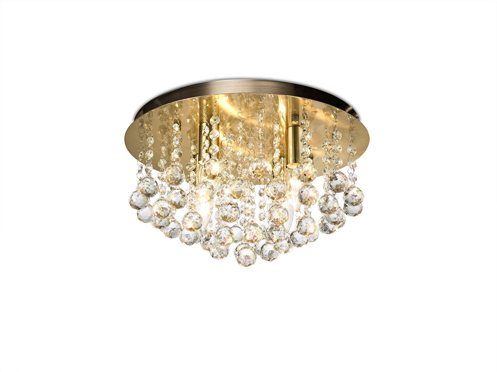 Deco - Acton Round Flush Crystal Ceiling Light - Luminosity Designs Ltd