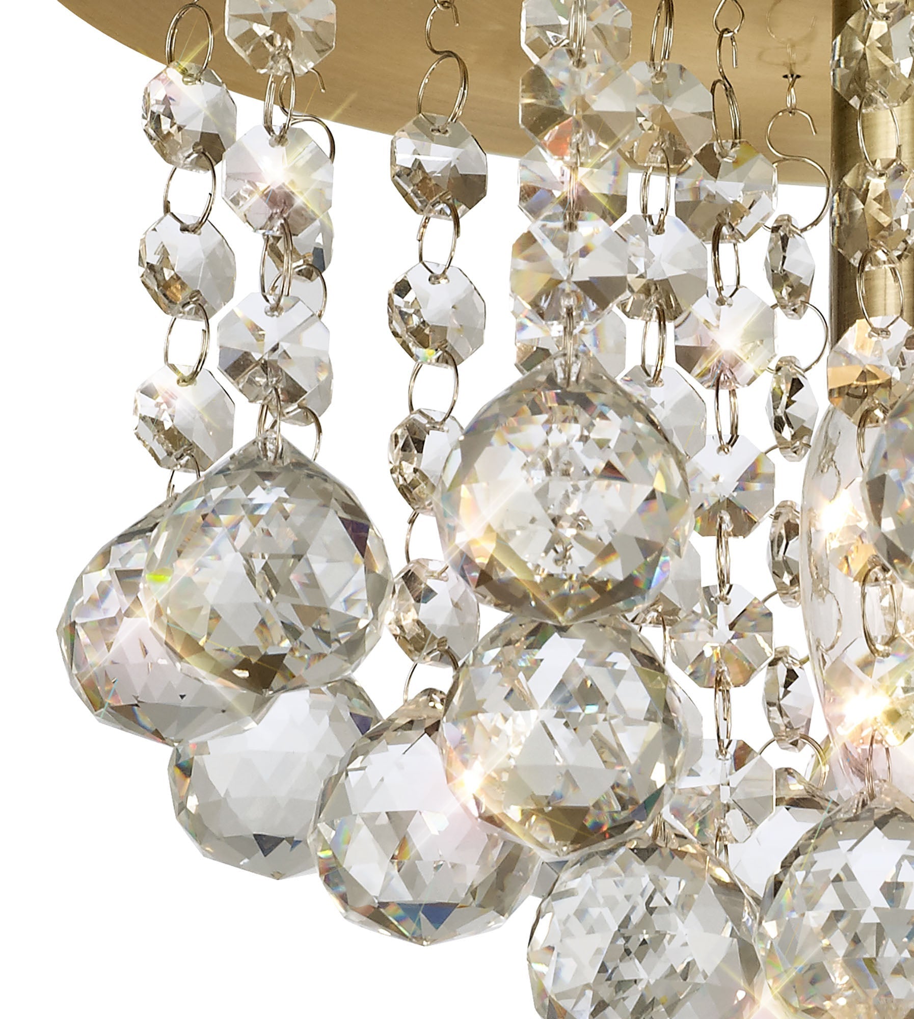Deco - Acton Round Flush Crystal Ceiling Light - Luminosity Designs Ltd