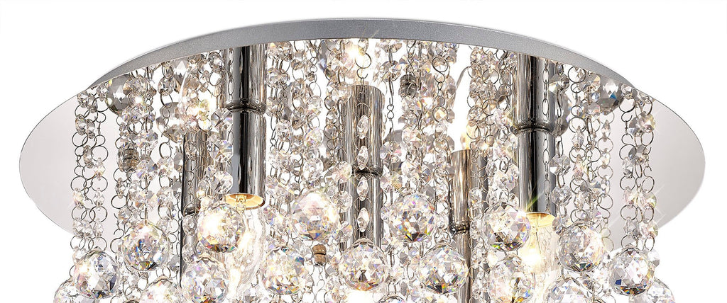 Deco - Acton Round Flush Crystal Ceiling Light - Luminosity Designs Ltd
