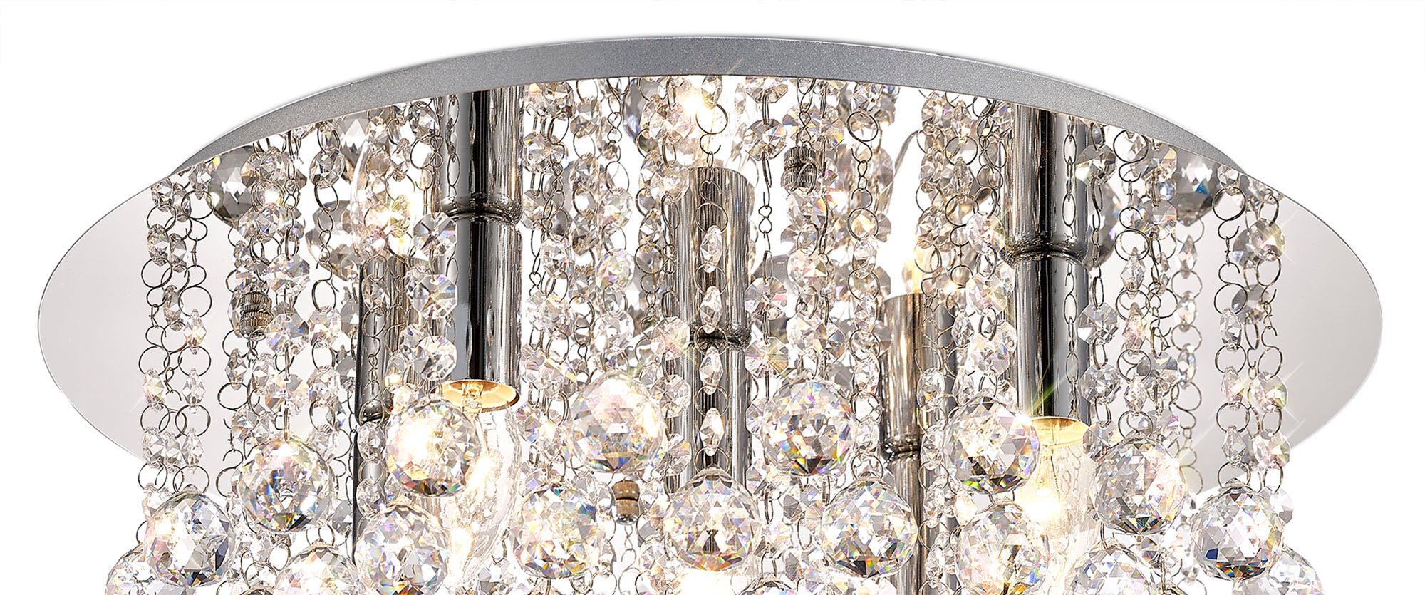 Deco - Acton Round Flush Crystal Ceiling Light - Luminosity Designs Ltd