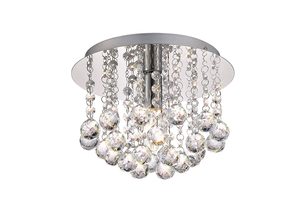 Deco - Acton Round Flush Crystal Ceiling Light - Luminosity Designs Ltd