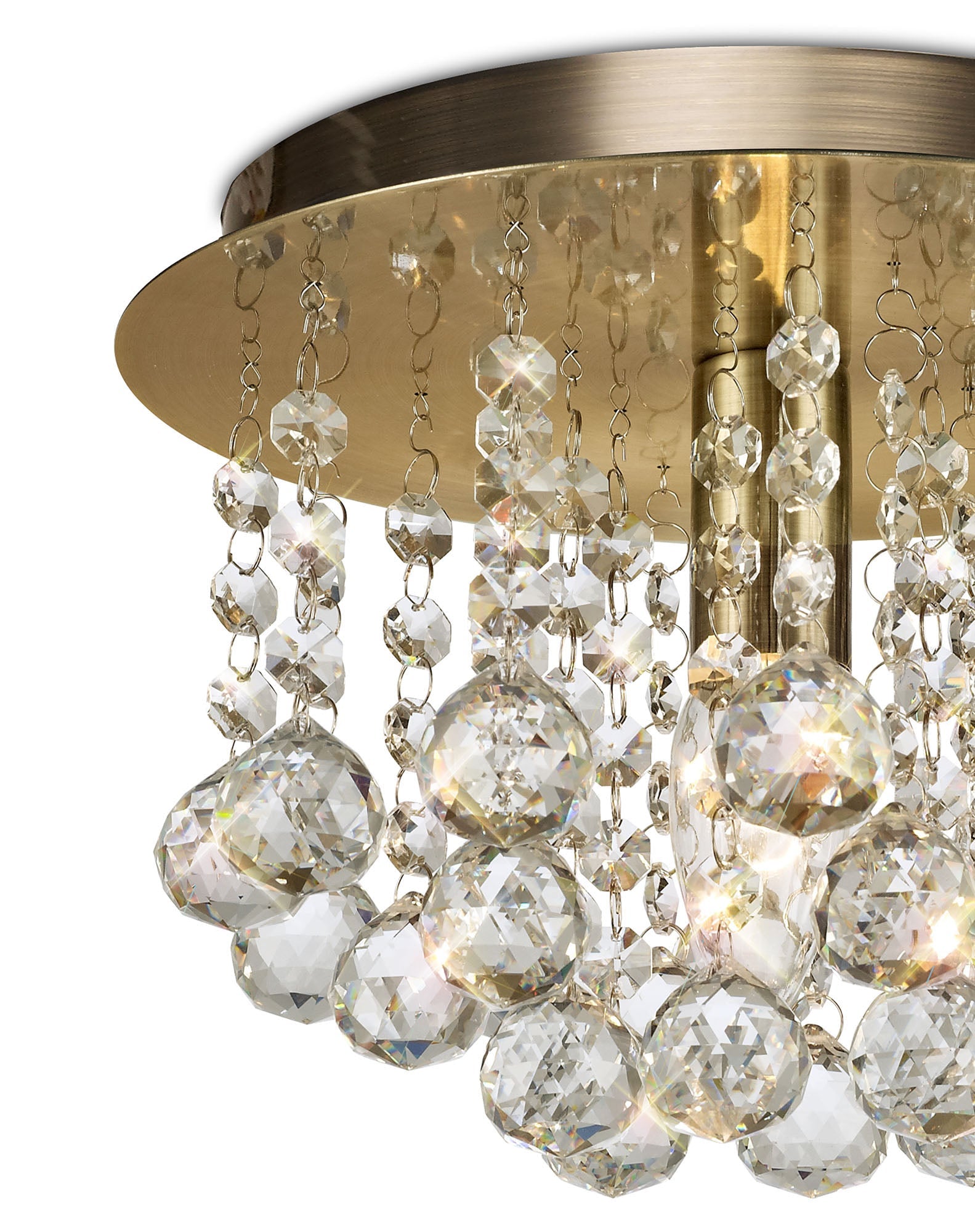 Deco - Acton Round Flush Crystal Ceiling Light - Luminosity Designs Ltd