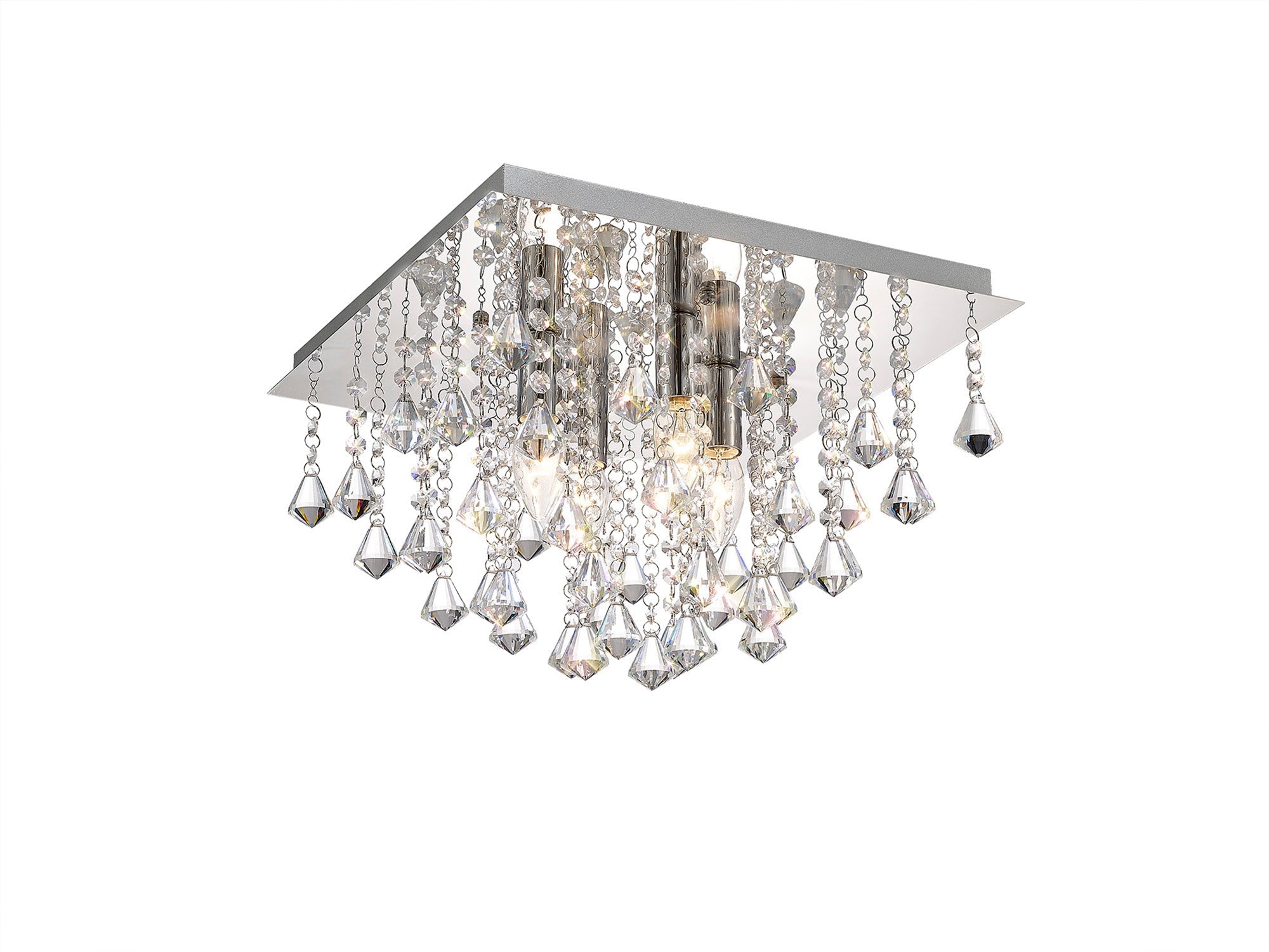 Deco - Acton Square Flush Crystal Ceiling Light - Luminosity Designs Ltd