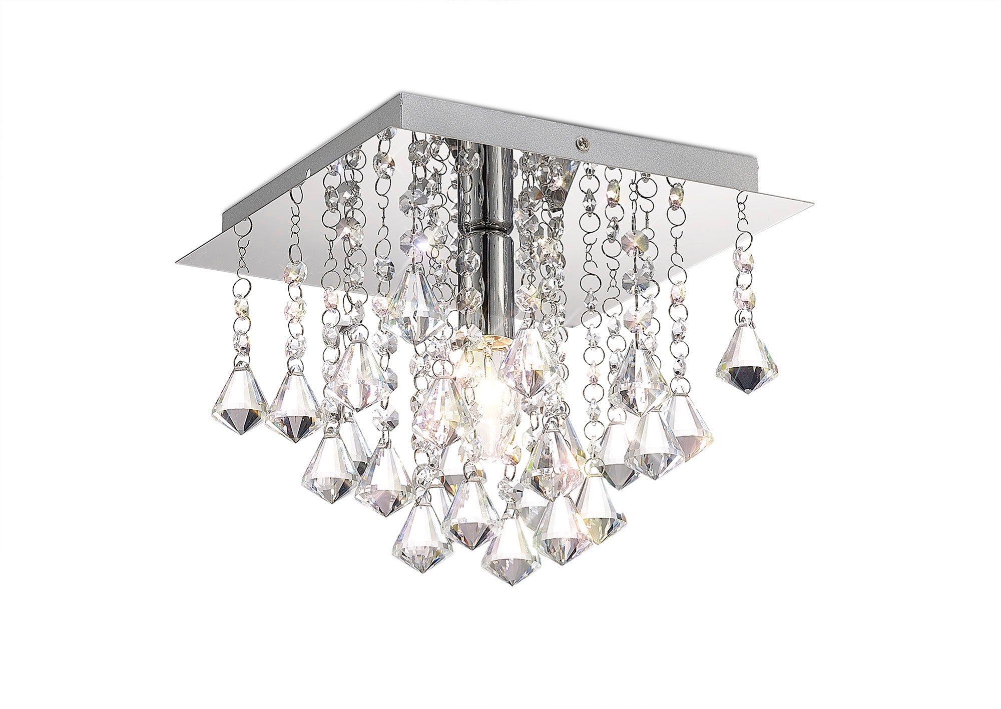 Deco - Acton Square Flush Crystal Ceiling Light - Luminosity Designs Ltd