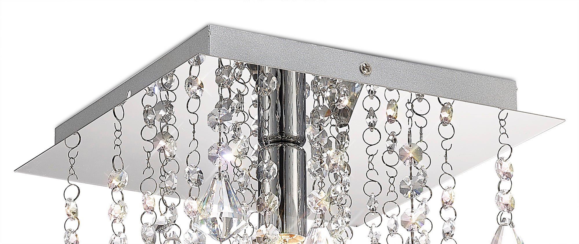 Deco - Acton Square Flush Crystal Ceiling Light - Luminosity Designs Ltd